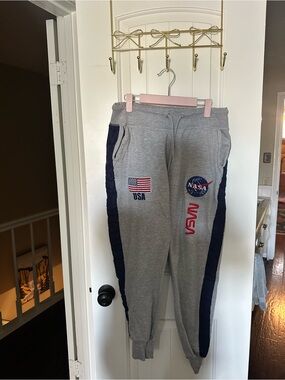 NASA-Style Joggers with Navy Side Panels